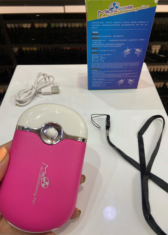 فن شارژی (خشک کن) سشوار مژه Mini Air conditioning Fan