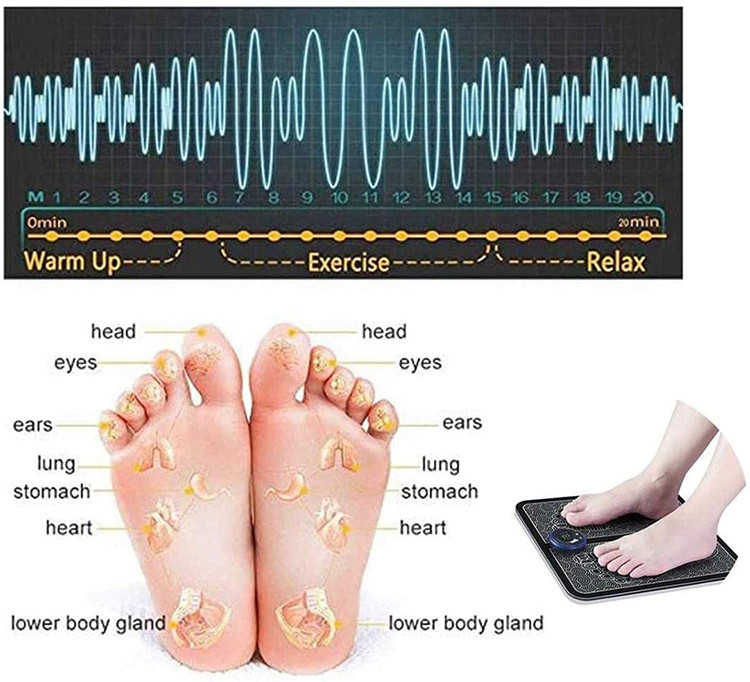 ماساژور پا هوشمند مشکی پارچه ای EMS FOOT MASSAGER