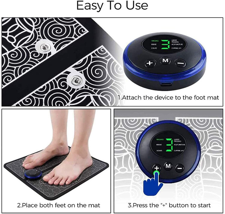 ماساژور پا هوشمند مشکی پارچه ای EMS FOOT MASSAGER