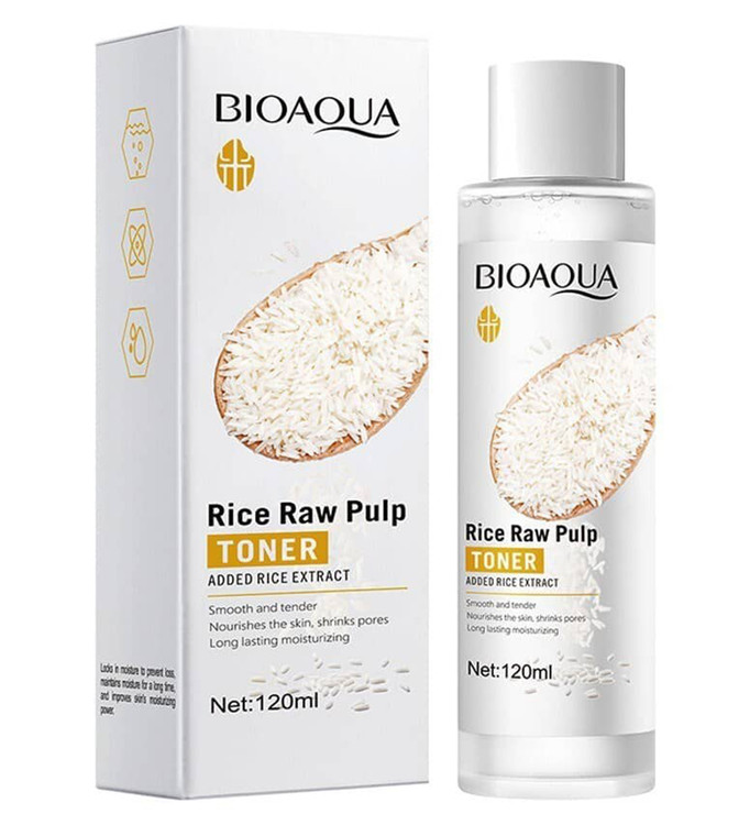 تونر برنج 120 میل مدل Rice Raw Pulp بیوآکوا BIOAQUA