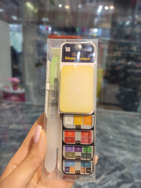 , آبرنگ طراحی ناخن, آبرنگ کشویی امشا 18 رنگ, آبرنگ مخصوص ناخن, امشا, رنگ مشکی, طراحی آبرنگی ناخن