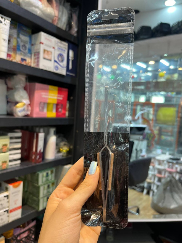 پینچر انبری فلزی دسته چوبی استیل سالن Salon
