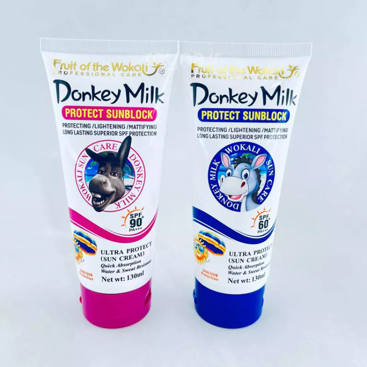 کرم ضد آفتاب بی رنگ شیر الاغ (خر) وکالی Donkey Milk Wokali