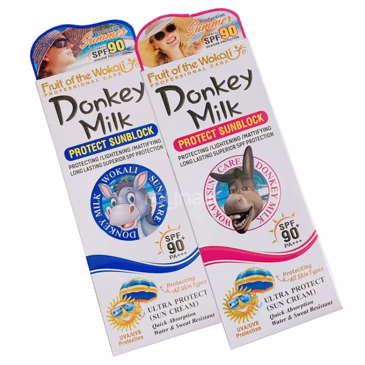 کرم ضد آفتاب بی رنگ شیر الاغ (خر) وکالی Donkey Milk Wokali