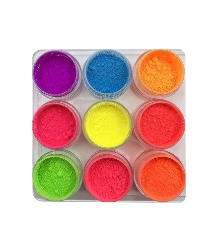 پیگمنت درجه یک پودر دیزاین رنگی طراحی ناخن بسته 9 عددی
