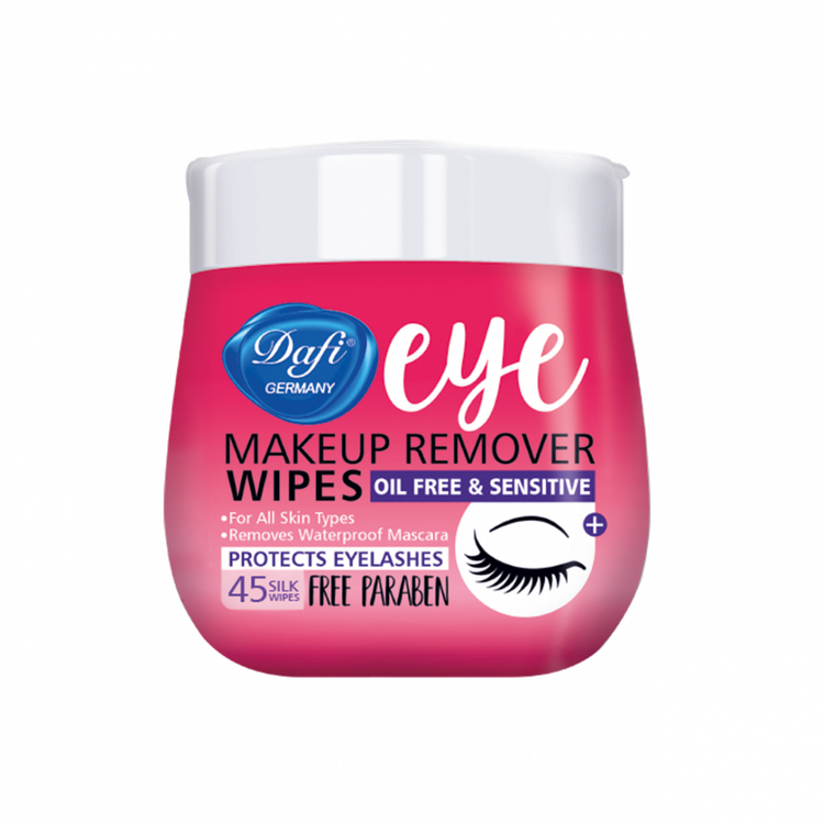 دستمال مرطوب پاک کننده آرایش دور چشم قوطی صورتی 45 عددی دافی Dafi