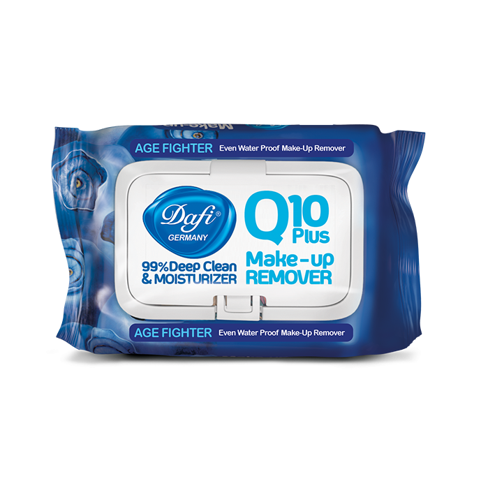 دستمال مرطوب پاک کننده آرایش دافی مدل Q10 (طرح میوه بلوبری) بسته ۵۰ عددی