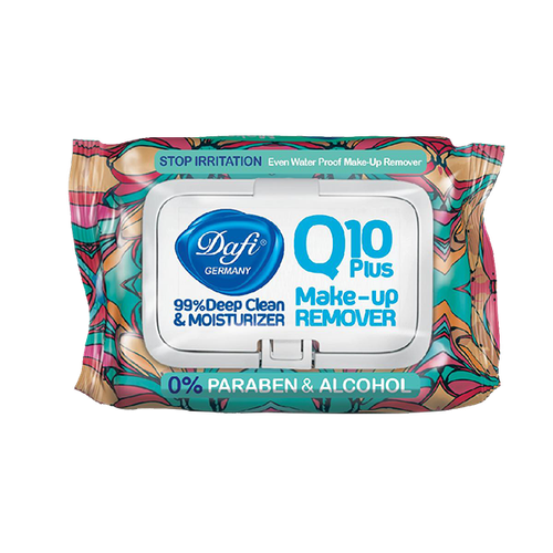 دستمال مرطوب پاک کننده آرایش دافی مدل Q10 (طرح گل ۲) ۵۰ عددیDafi Q10 S