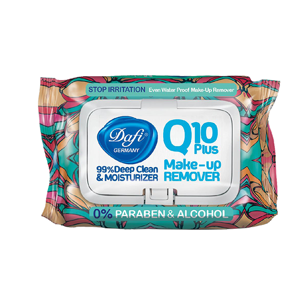 دستمال مرطوب پاک کننده آرایش دافی مدل Q10 (طرح گل ۲) ۵۰ عددیDafi Q10 S