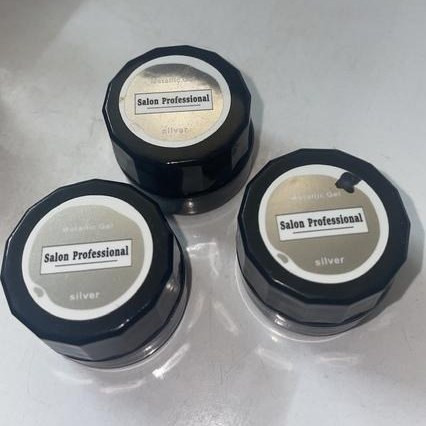 متال ژل نقره ای طراحی ناخن 5 گرمی سالن Salon