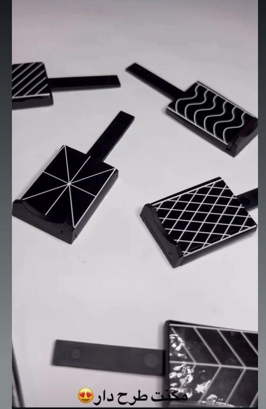 مگنت مستطیلی طرح دار طراحی ناخن مشکی دونه ای