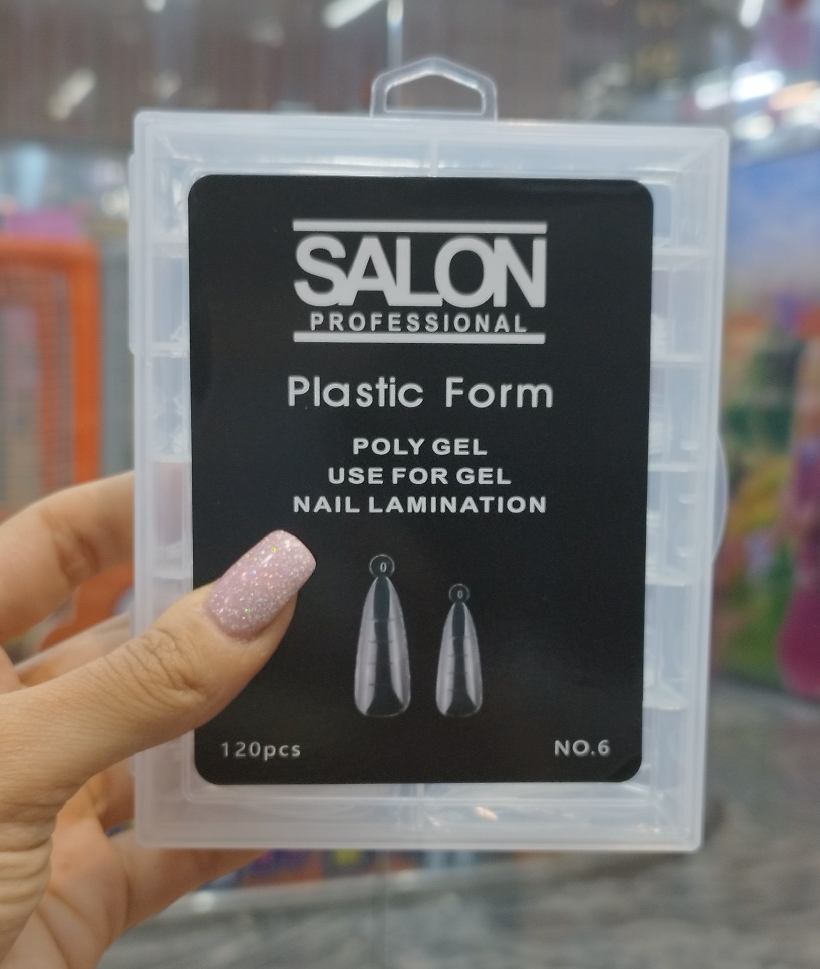قالب کاشت ناخن 120عددی سالن SALON کد 6 نوک تیز و بادومی