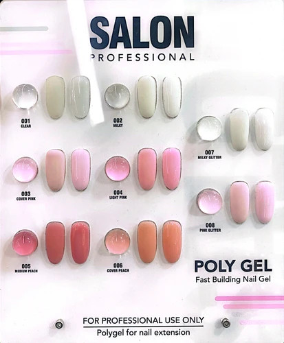 پلی ژل کاشت ناخن 30 گرمی / میل صورتی اکلیلی کد هشت سالن Salon اصل