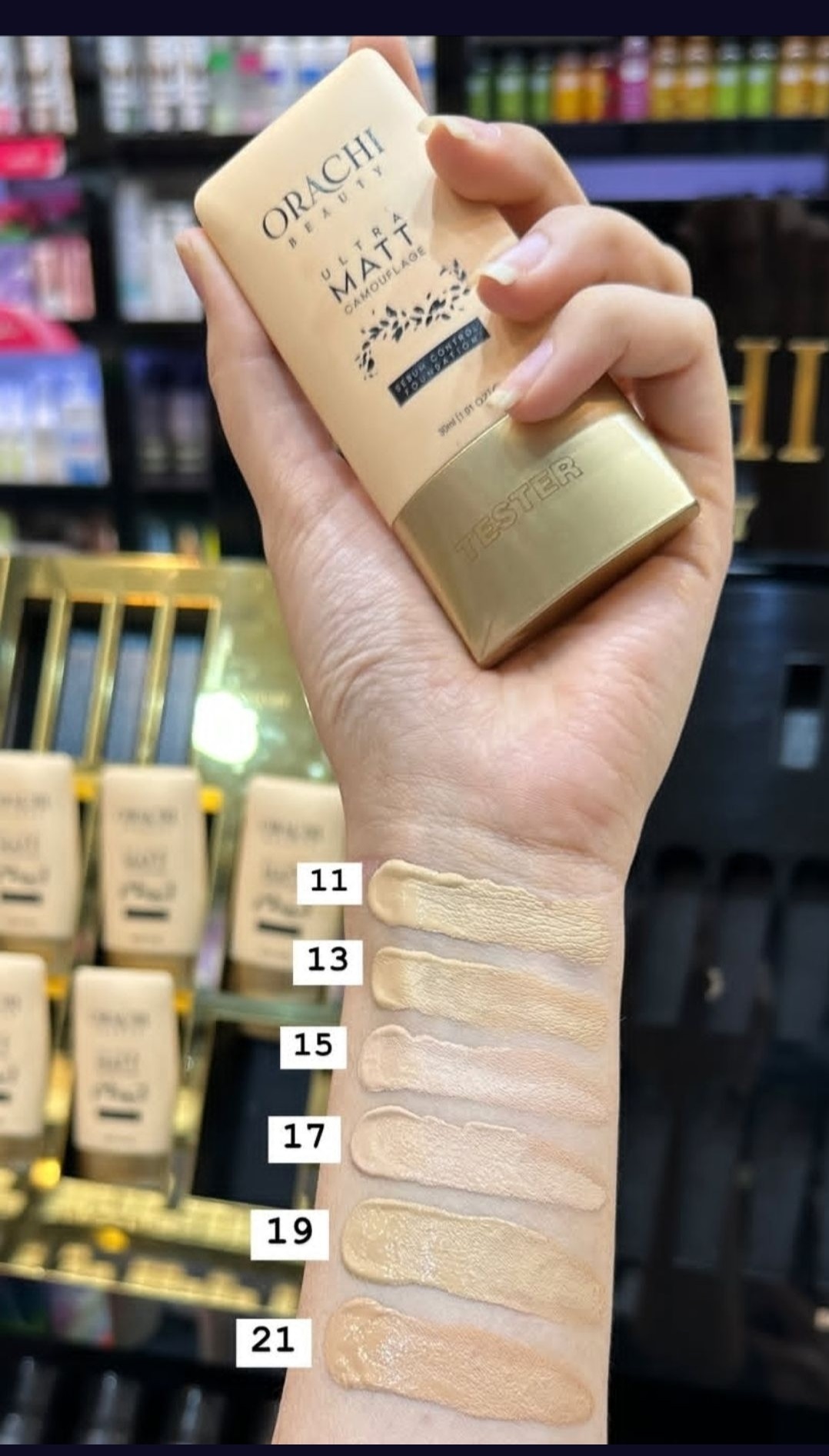 کرمپودر آرایشی تیوپی کرم پودر 30 میل حاوی نیاسین آمید و سبیوم اوراچی ORACHI ایتالیایی کد SF 15 ORCHID