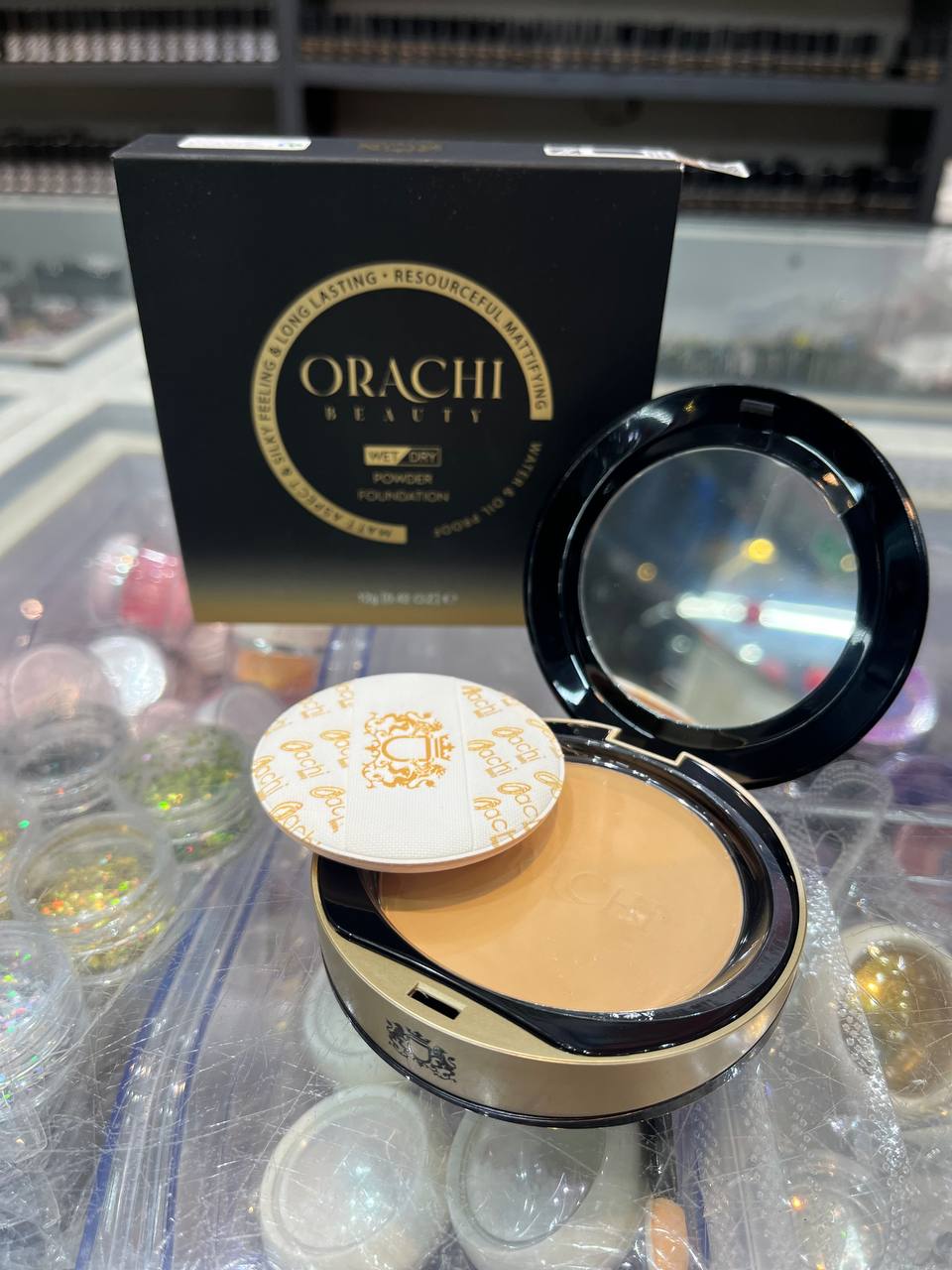 پنکیک آینه دار 12 گرمی کد P-77 اوراچی ORACHI ایتالیایی رنگ NATURAL