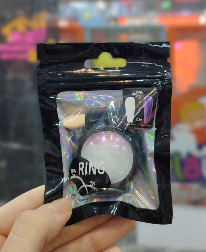 پودر کروم کلییر جواهری دیزاین ناخن رینگ RING
