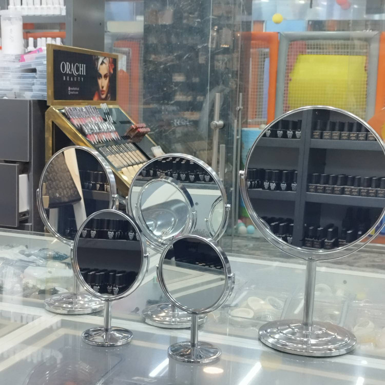 آینه آرایشی رومیزی بزرگ گرد 8 اینچی عدسی 5 برابری مدل GM-1418 جول Jewel