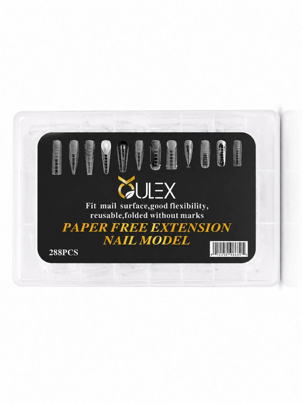 قالب موقت کاشت ژل ناخن میکس 12 طرح 288 عددی اولکس OULEX