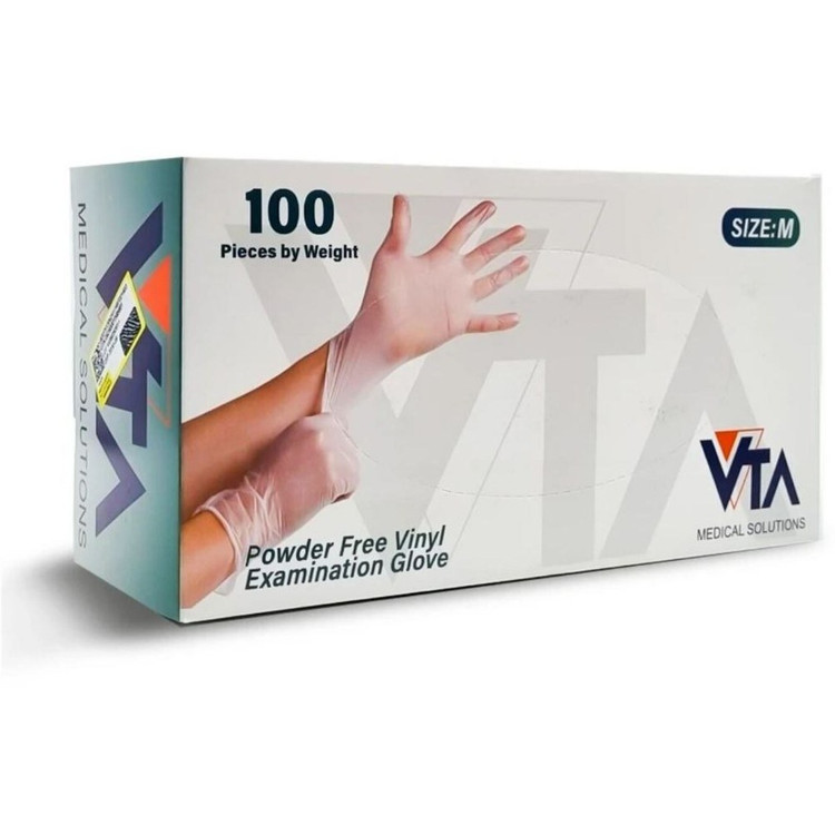 دستکش ونیل بی رنگ 100 عددی سایز XL ایکس لارژ VTA