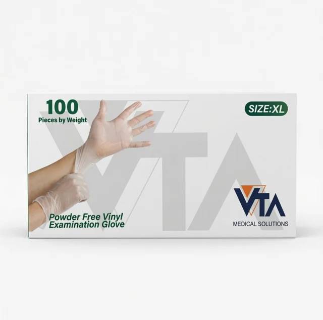 دستکش ونیل بی رنگ 100 عددی سایز XL ایکس لارژ VTA