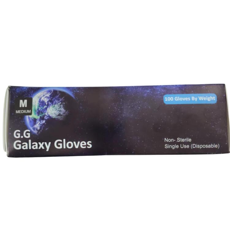 دستکش ونیل بی رنگ 100 عددی سایز M مدیوم Galaxy