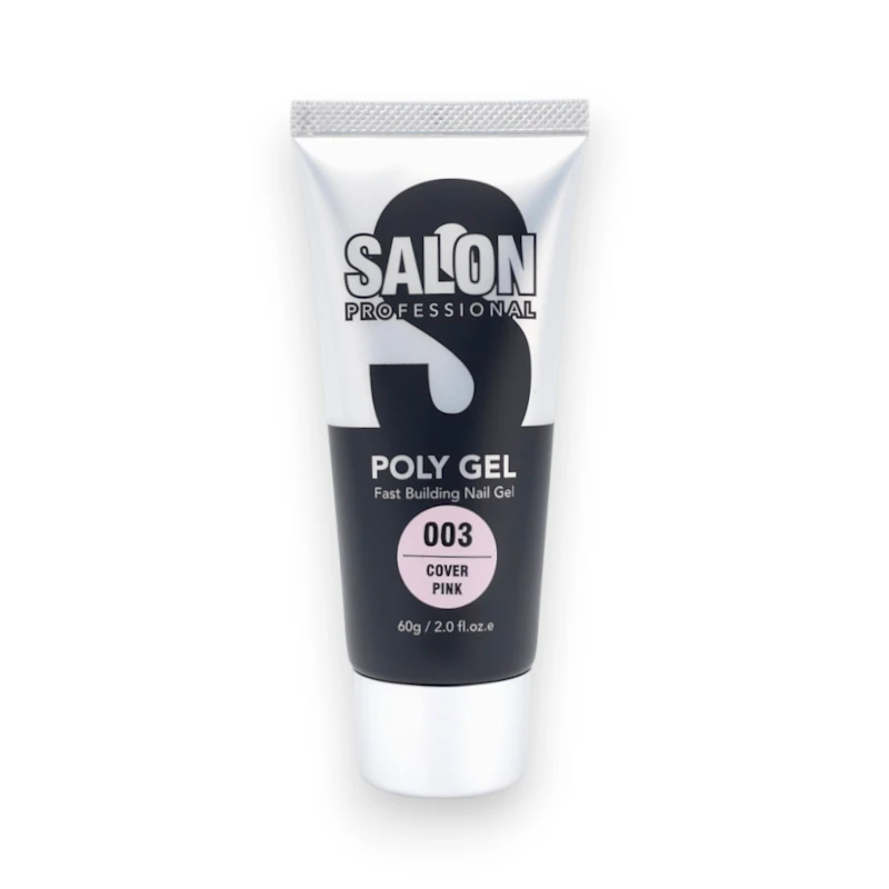 پلی ژل کاشت ناخن 60 گرمی / میل کاورپینک کد سه سالن اصل Salon