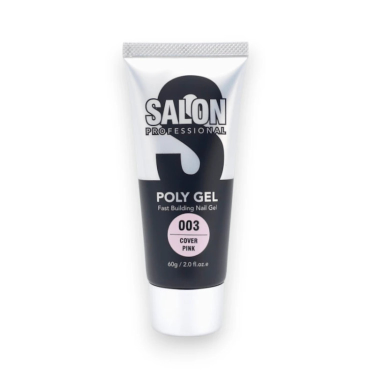 پلی ژل کاشت ناخن 60 گرمی / میل کاورپینک کد سه سالن اصل Salon
