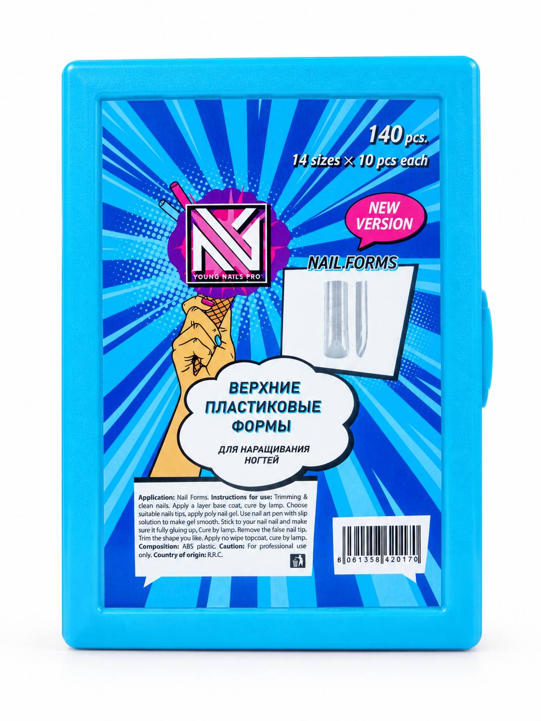 قالب موقت کاشت ژل ناخن 140 عددی مربع ایمنکا Young Nails