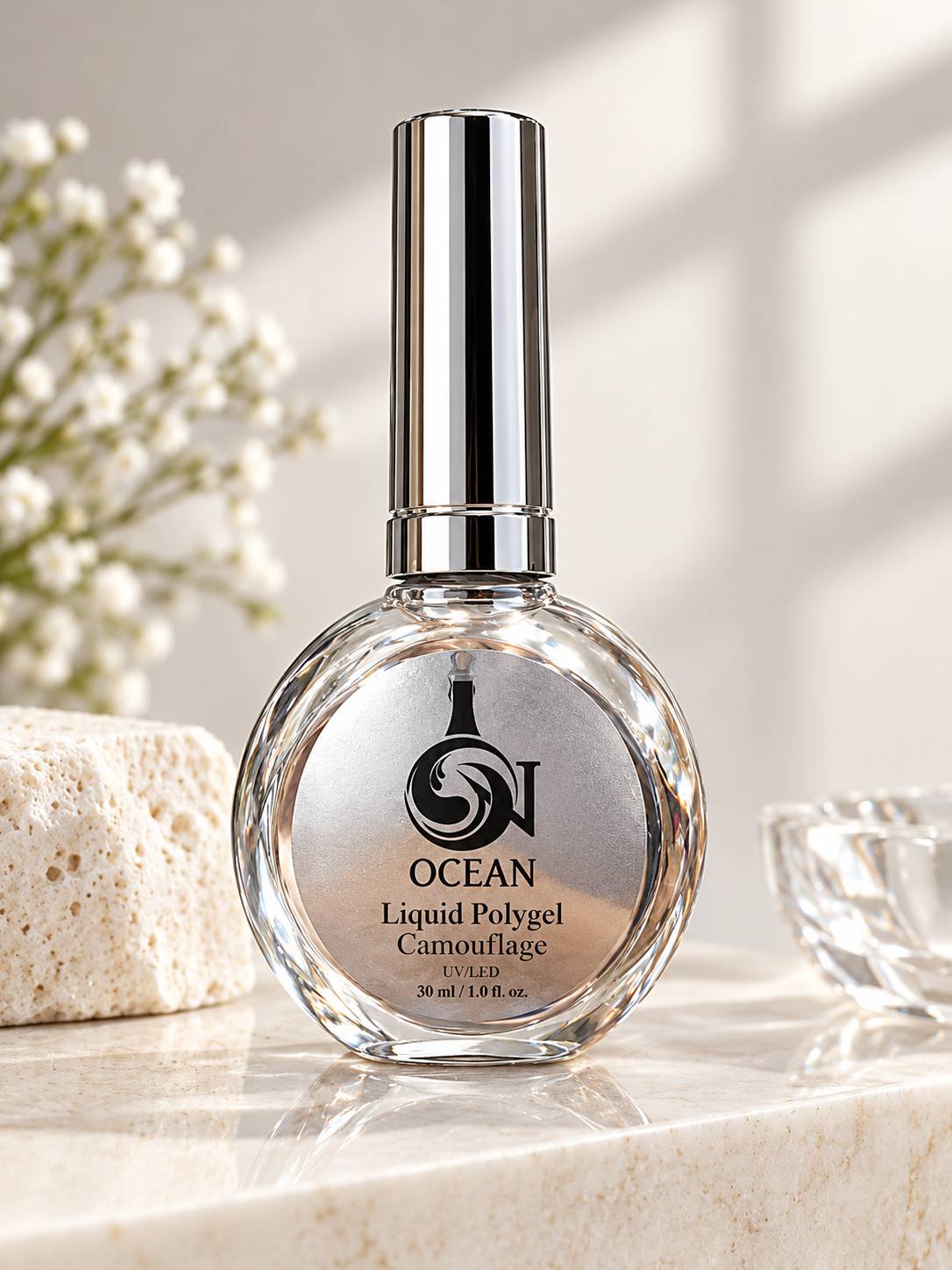 لیکوئید پلی ژل کاشت ناخن 30 میل کلییر اوشن OCEAN