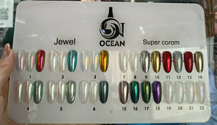 پودر کروم جواهری دیزاین ناخن کد 4 اوشن OCEAN